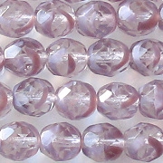 8mm Amethyst Striped Faceted Round Beads [50]