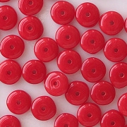 2x6mm Opaque Red Rondelle Beads [100]