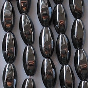 16mm Hematite Ridged Oval Beads [10]