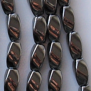 12mm Hematite Twisted Oval Beads [20]
