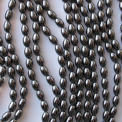 8mm Hematite Oval Beads [50]