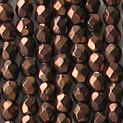 4mm Dark Bronze Faceted Round Beads [100]