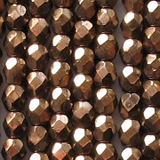 4mm Bronze Faceted Round Beads [100]