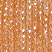 4mm Orange AB Faceted Round Beads [100]