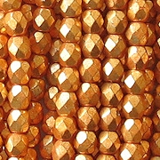 4mm Deep Gold Faceted Glass Beads [100]