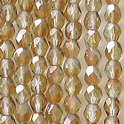 4mm Chrysolite Celsian Faceted Round Beads [100]