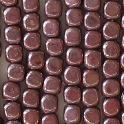 3.5mm Opaque Brown Luster Cube Beads [100]