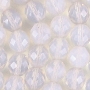 10mm White Opalescent Faceted Round Beads [20]